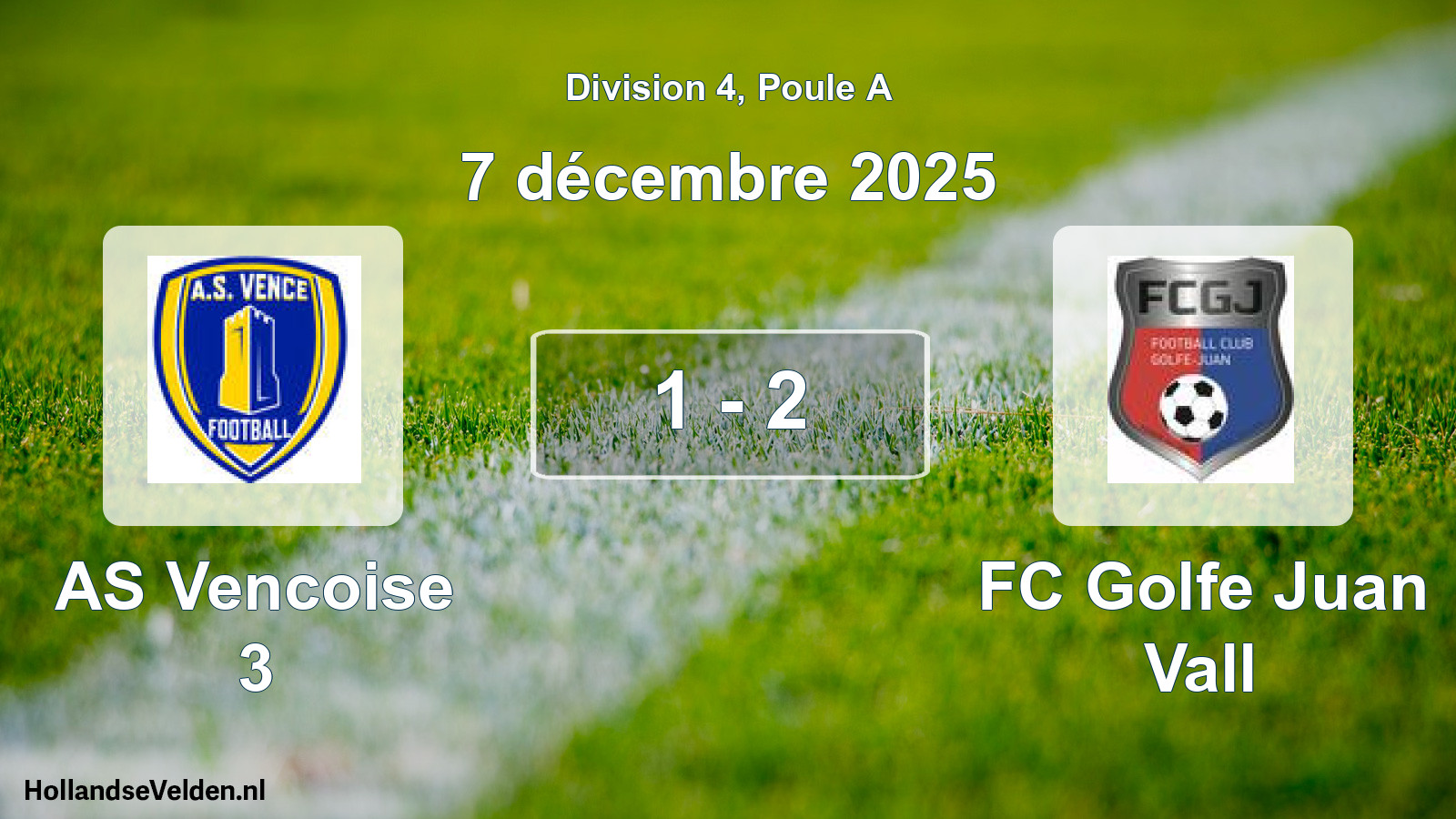 Match joué: AS Vencoise 3 - FC Golfe Juan Vall 1 - 2 (7 décembre 2025)
