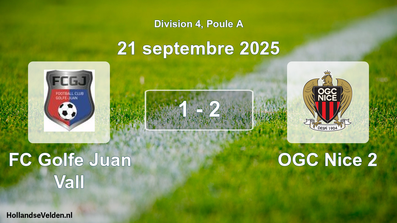 Match joué: FC Golfe Juan Vall - OGC Nice 2 1 - 2 (21 septembre 2025)