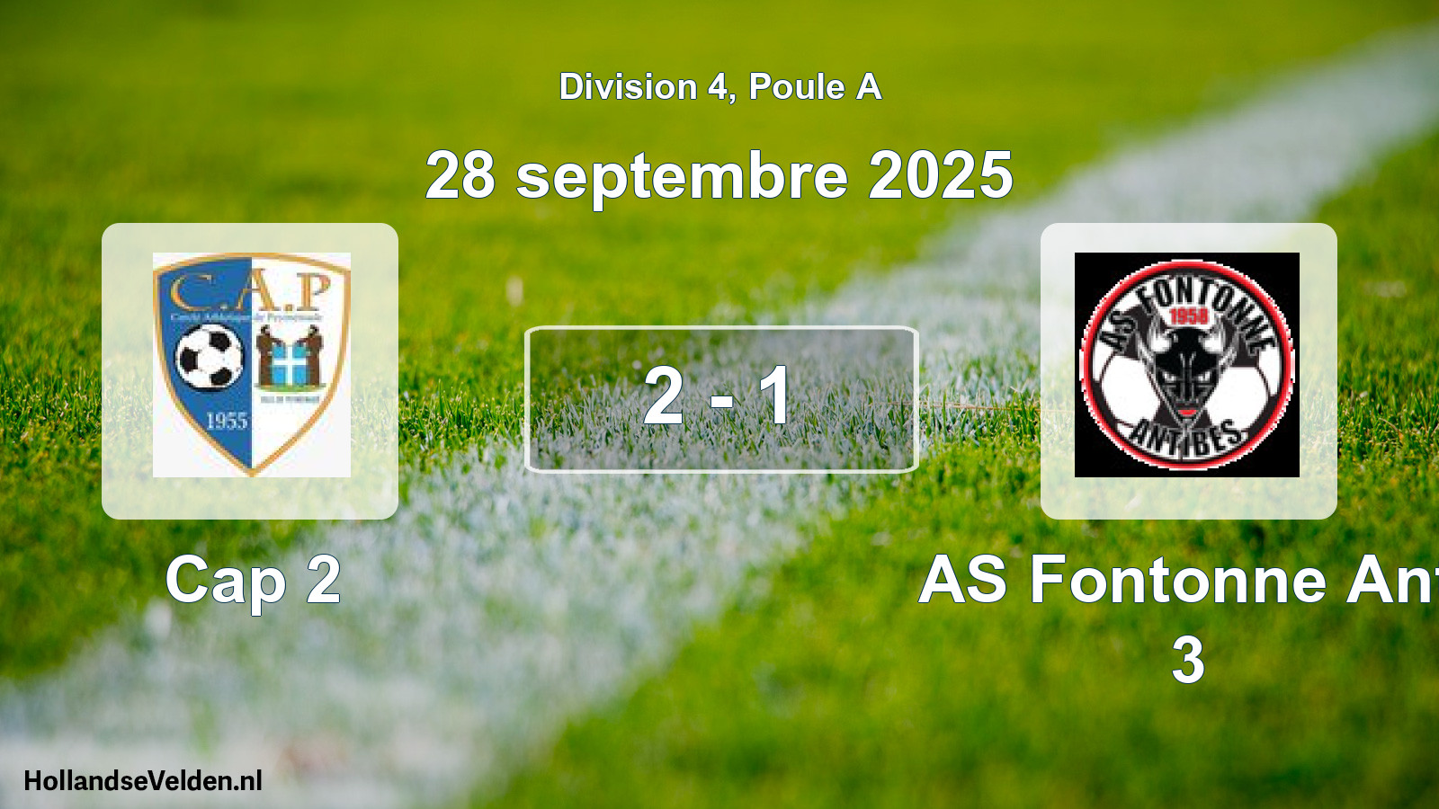 Match joué: Cap 2 - AS Fontonne Ant 3 2 - 1 (28 septembre 2025)
