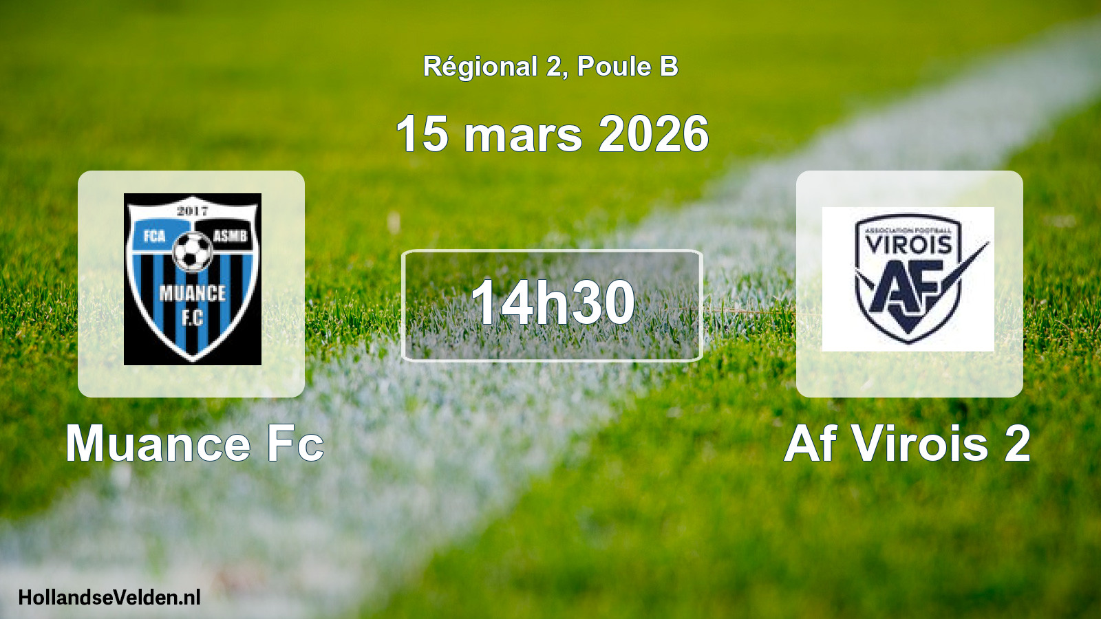 Geplande wedstrijd: Muance Fc - Af Virois 2 (15 maart 2026)