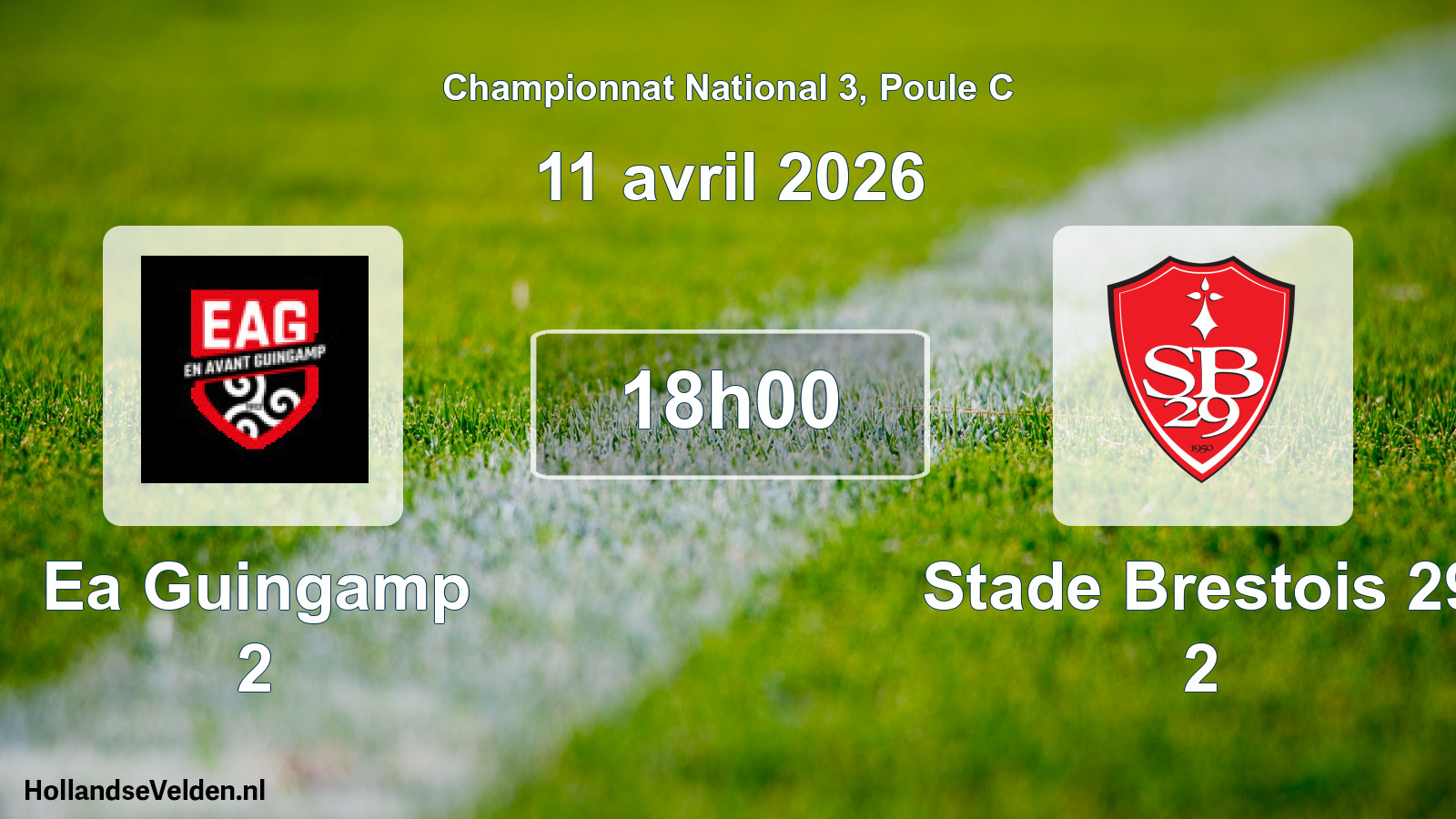 Geplande wedstrijd: Ea Guingamp 2 - Stade Brestois 29 2 (11 april 2026)