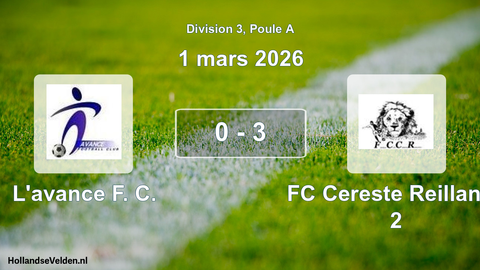Total number of matches played: L'avance F. C. - FC Cereste Reillanne 2 0 - 3 (1 March 2026)