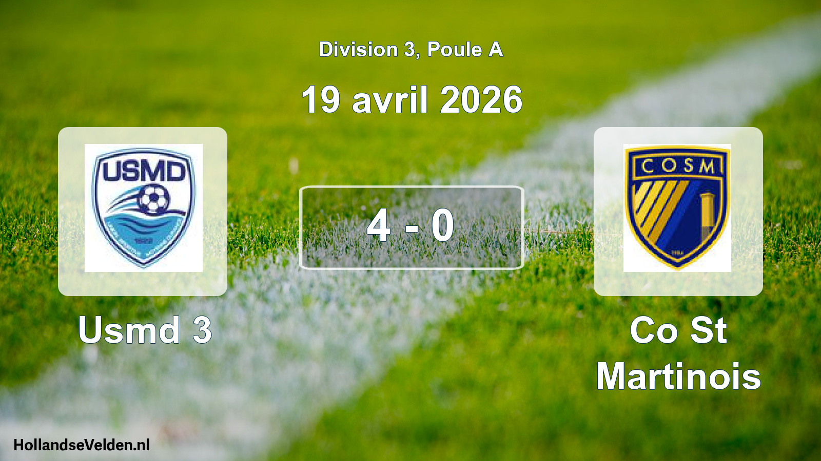 Total number of matches played: Usmd 3 - Co St Martinois 4 - 0 (19 April 2026)