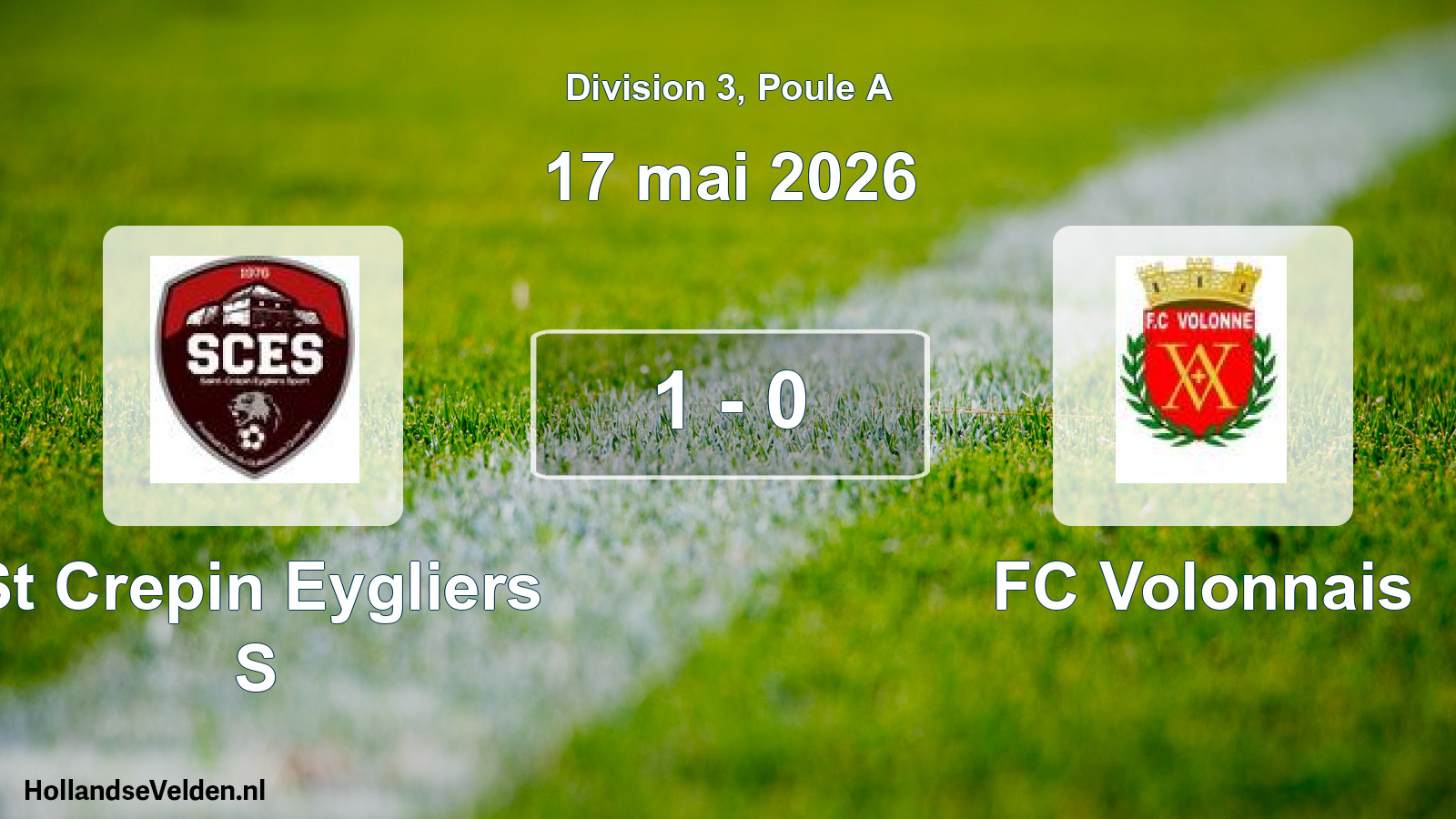 Total number of matches played: St Crepin Eygliers S - FC Volonnais 1 - 0 (17 May 2026)