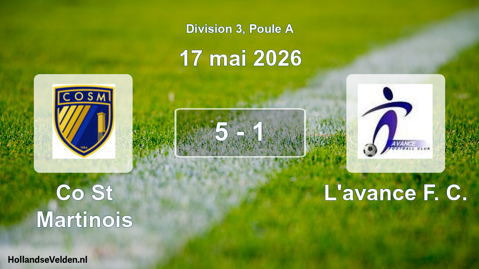 Total number of matches played: Co St Martinois - L'avance F. C. 5 - 1 (17 May 2026)