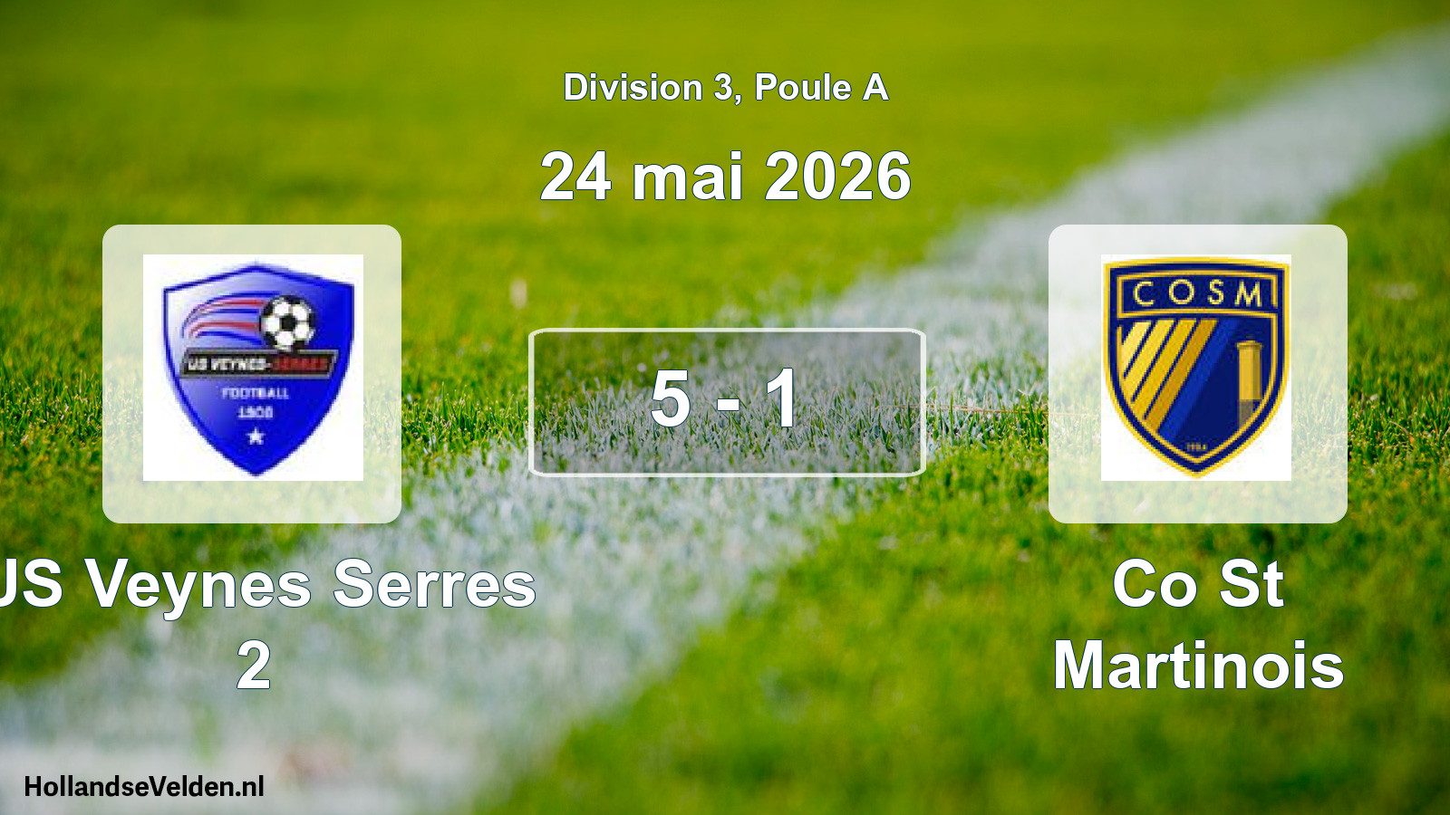 Total number of matches played: US Veynes Serres 2 - Co St Martinois 5 - 1 (24 May 2026)