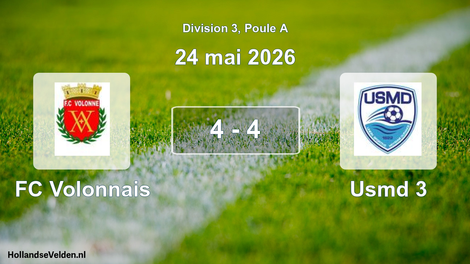 Total number of matches played: FC Volonnais - Usmd 3 4 - 4 (24 May 2026)
