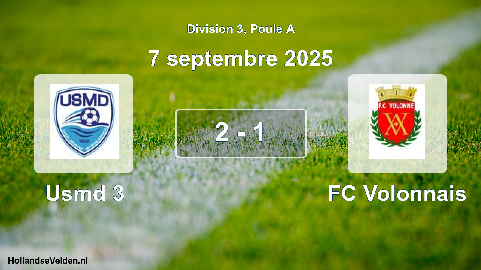 Total number of matches played: Usmd 3 - FC Volonnais 2 - 1 (7 September 2025)