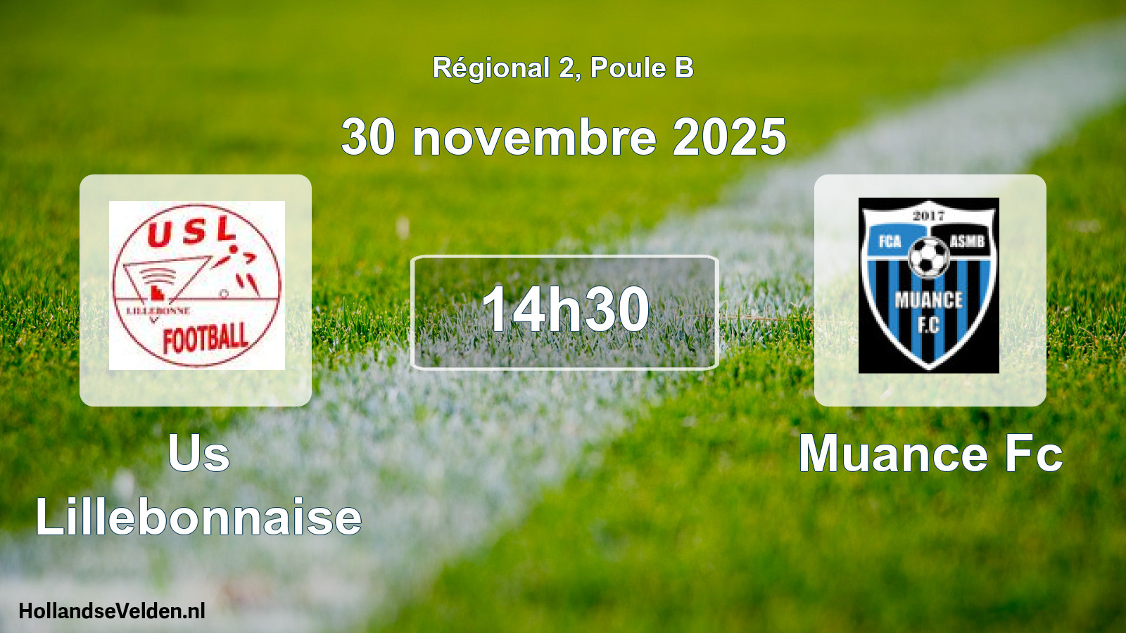 Geplande wedstrijd: Us Lillebonnaise - Muance Fc (30 novembre 2025)