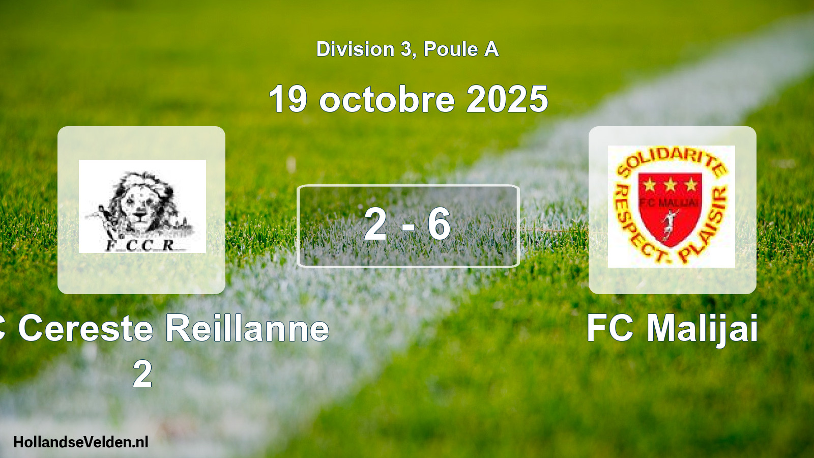 Total number of matches played: FC Cereste Reillanne 2 - FC Malijai 2 - 6 (19 October 2025)