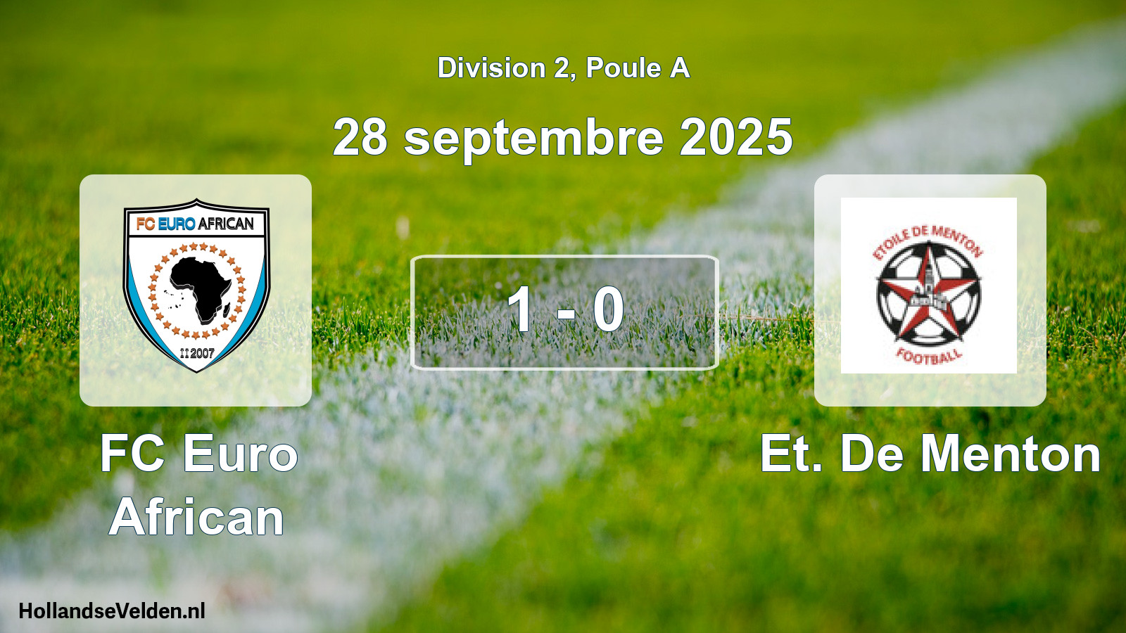 Match joué: FC Euro African - Et. De Menton 1 - 0 (28 septembre 2025)