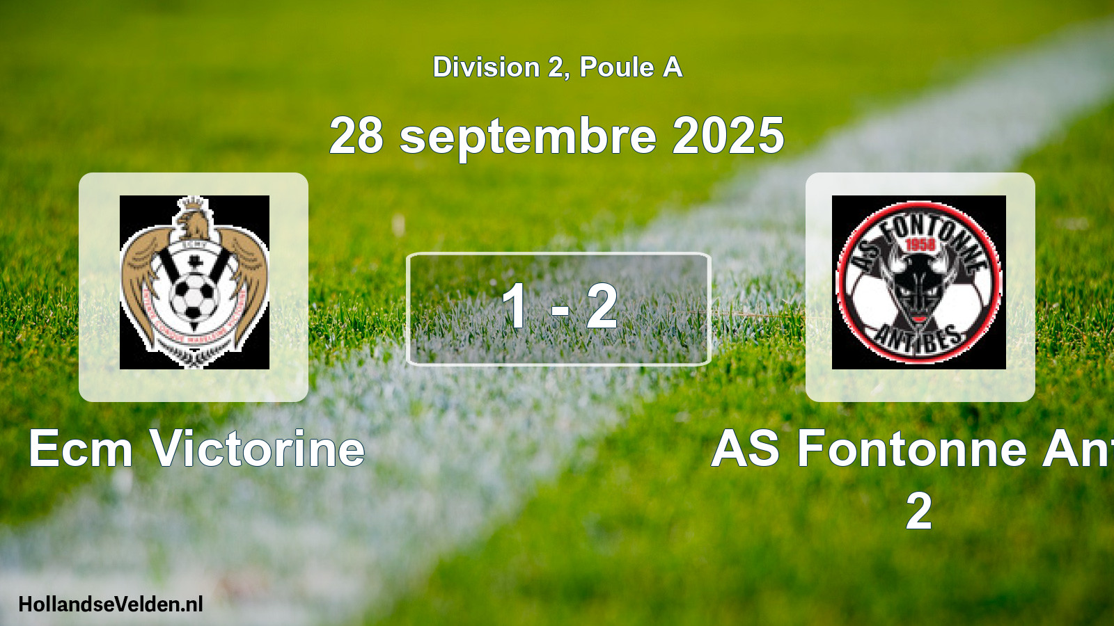 Match joué: Ecm Victorine - AS Fontonne Ant 2 1 - 2 (28 septembre 2025)