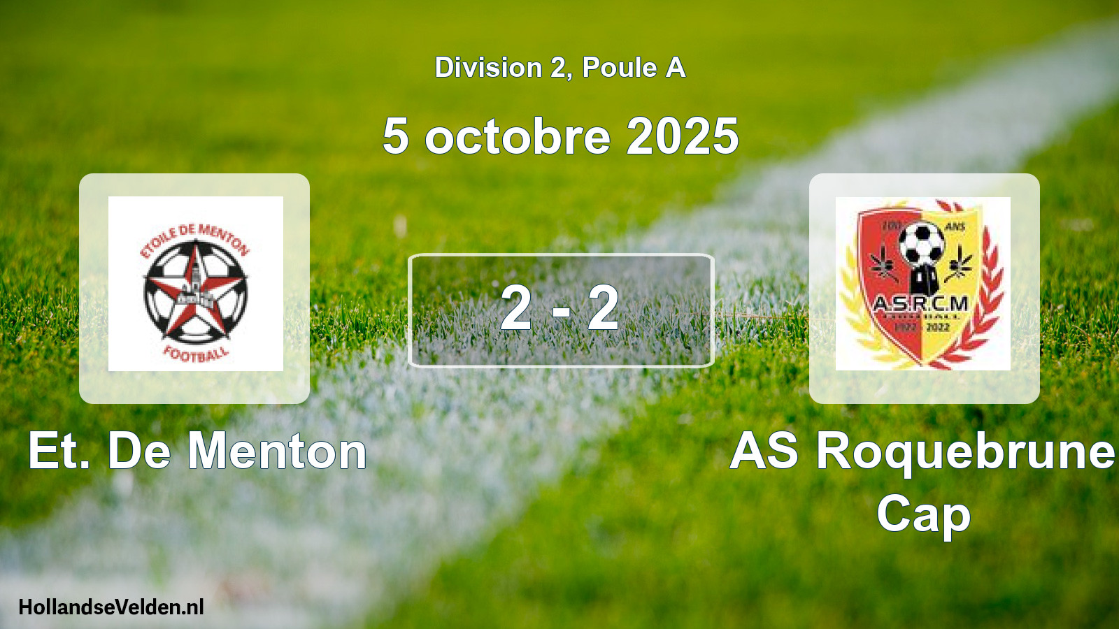 Match joué: Et. De Menton - AS Roquebrune Cap 2 - 2 (5 octobre 2025)