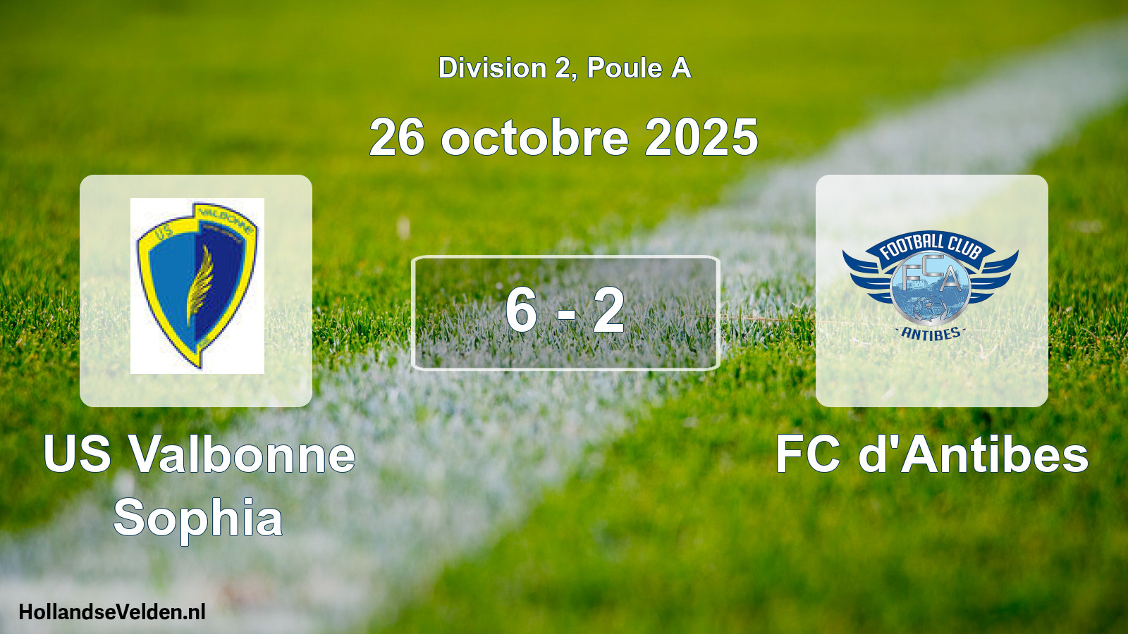 Match joué: US Valbonne Sophia - FC d'Antibes 6 - 2 (26 octobre 2025)