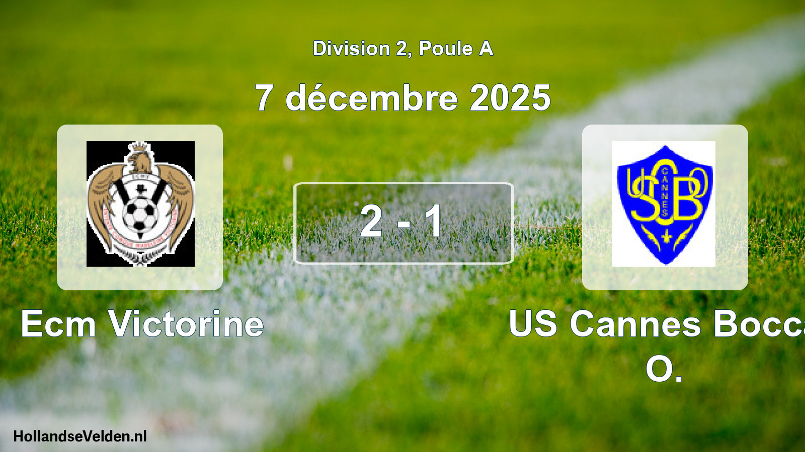 Total number of matches played: Ecm Victorine - US Cannes Bocca O. 2 - 1 (7 December 2025)