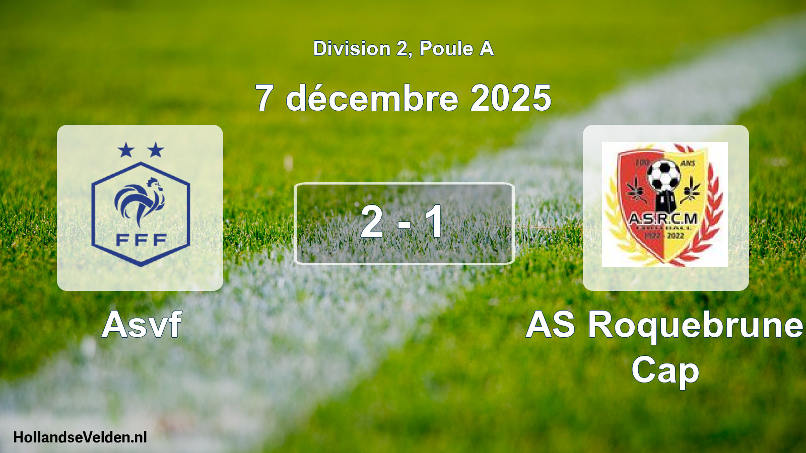 Gespeelde wedstrijd: Asvf - AS Roquebrune Cap 2 - 1 (7 december 2025)