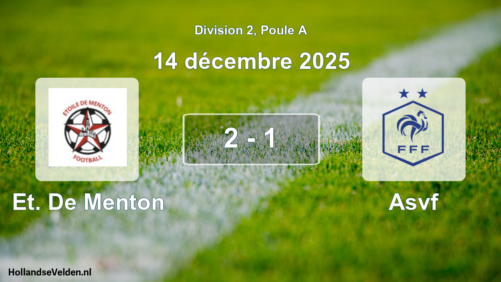 Match joué: Et. De Menton - Asvf 2 - 1 (14 décembre 2025)