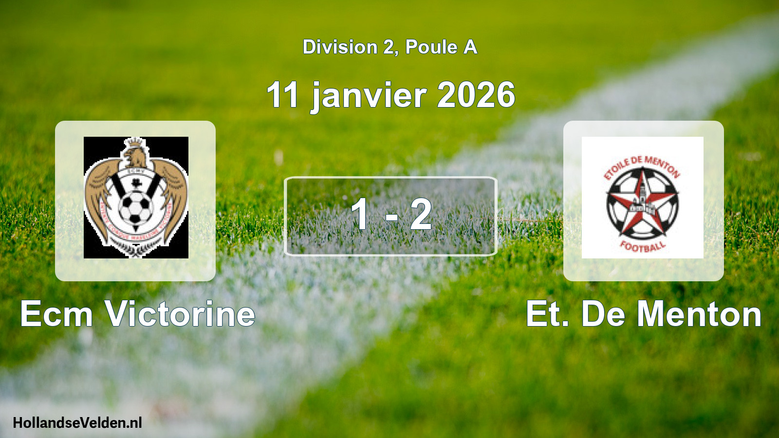 Match joué: Ecm Victorine - Et. De Menton 1 - 2 (11 janvier 2026)