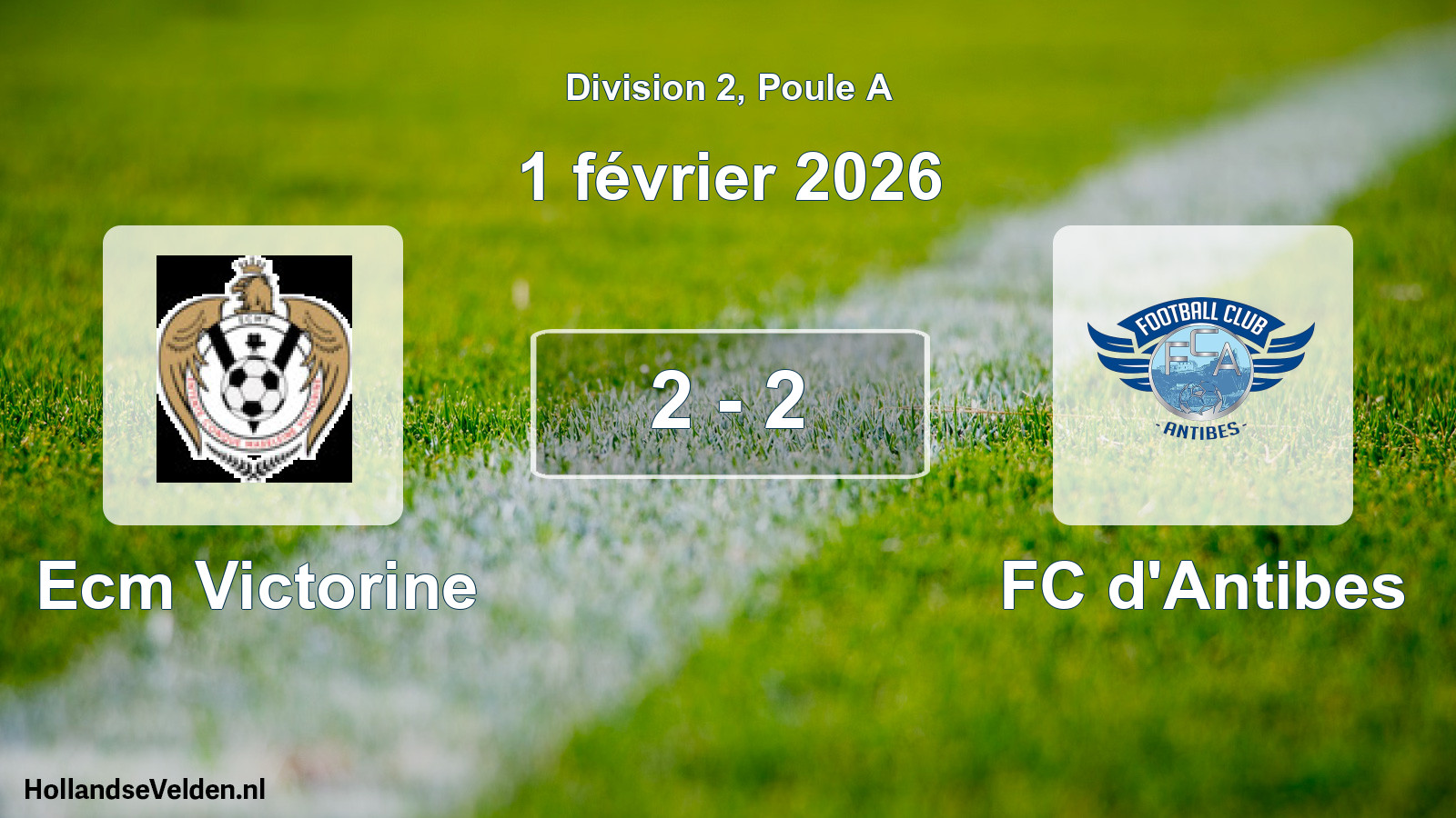 Match joué: Ecm Victorine - FC d'Antibes 2 - 2 (1 février 2026)