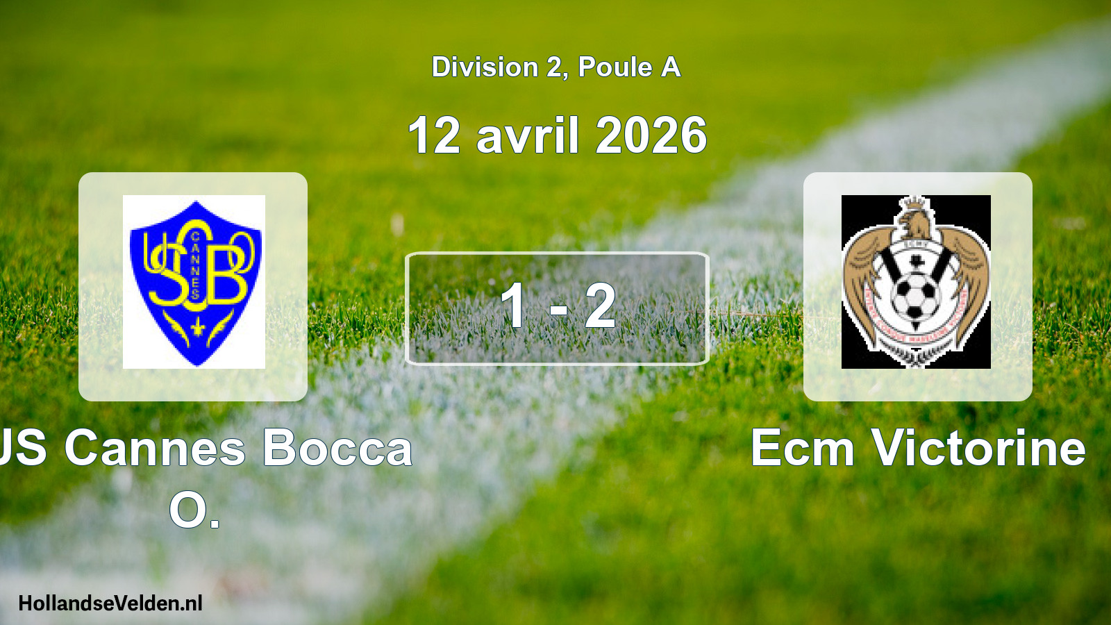 Gespeelde wedstrijd: US Cannes Bocca O. - Ecm Victorine 1 - 2 (12 april 2026)