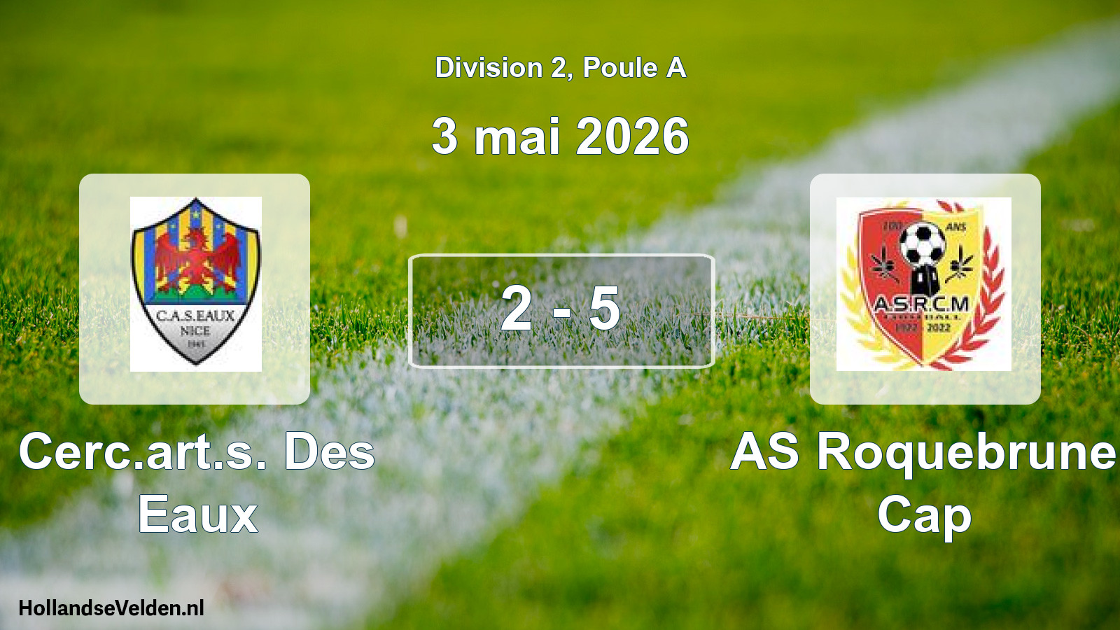 Match joué: Cerc.art.s. Des Eaux - AS Roquebrune Cap 2 - 5 (3 mai 2026)