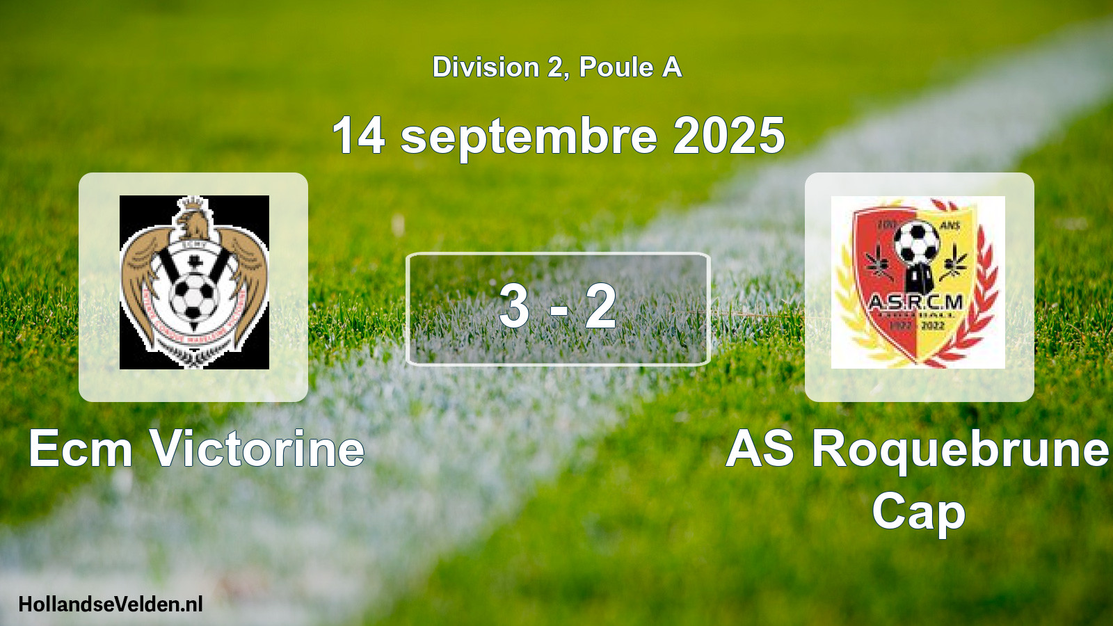 Match joué: Ecm Victorine - AS Roquebrune Cap 3 - 2 (14 septembre 2025)