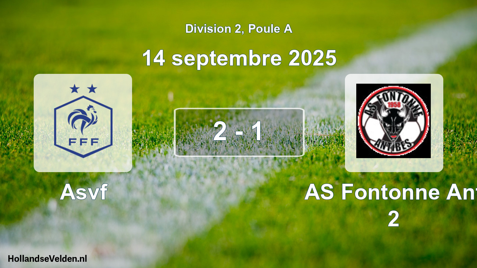 Match joué: Asvf - AS Fontonne Ant 2 2 - 1 (14 septembre 2025)