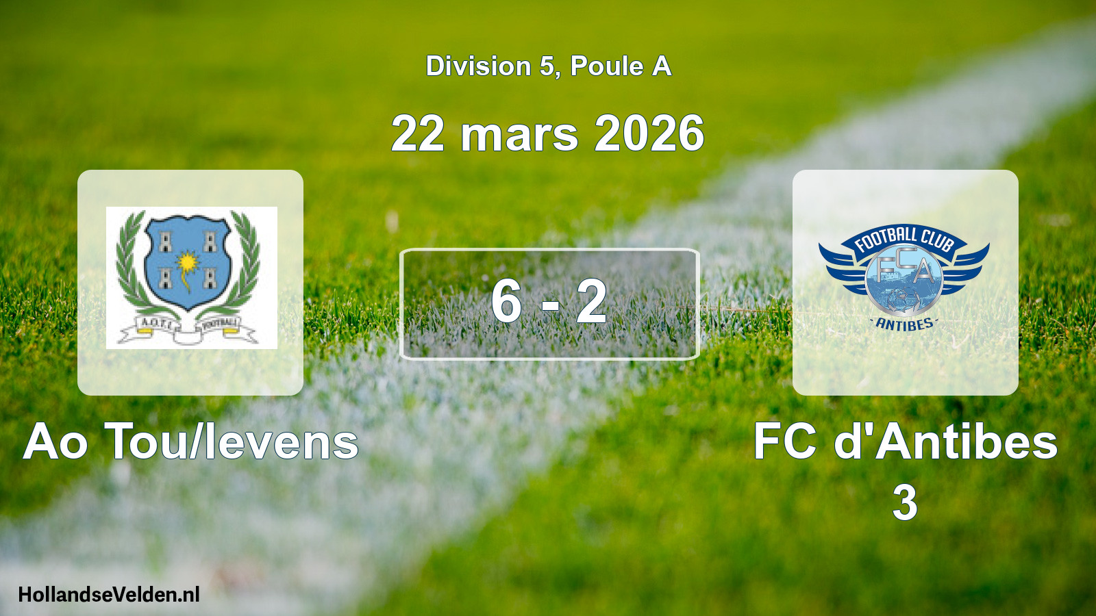 Match joué: Ao Tou/levens - FC d'Antibes 3 6 - 2 (22 mars 2026)