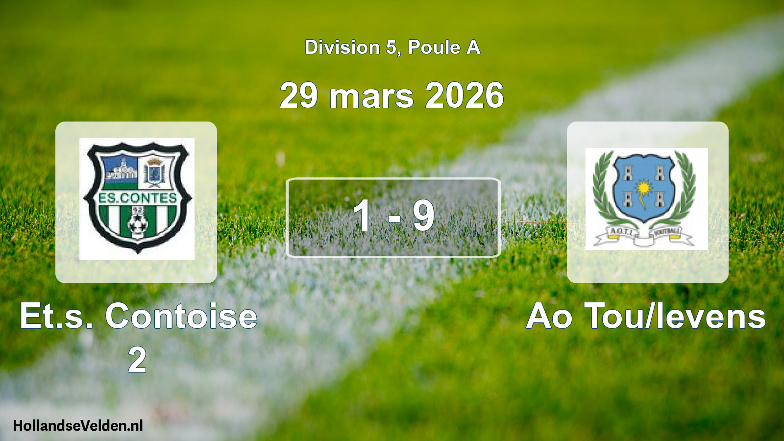Match joué: Et.s. Contoise 2 - Ao Tou/levens 1 - 9 (29 mars 2026)