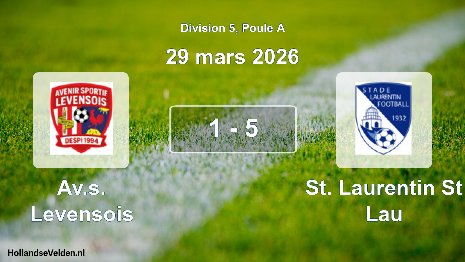 Match joué: Av.s. Levensois - St. Laurentin St Lau 1 - 5 (29 mars 2026)