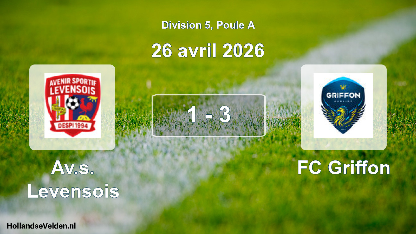 Match joué: Av.s. Levensois - FC Griffon 1 - 3 (26 avril 2026)