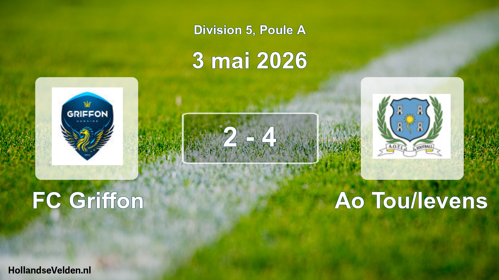 Total number of matches played: FC Griffon - Ao Tou/levens 2 - 4 (3 May 2026)