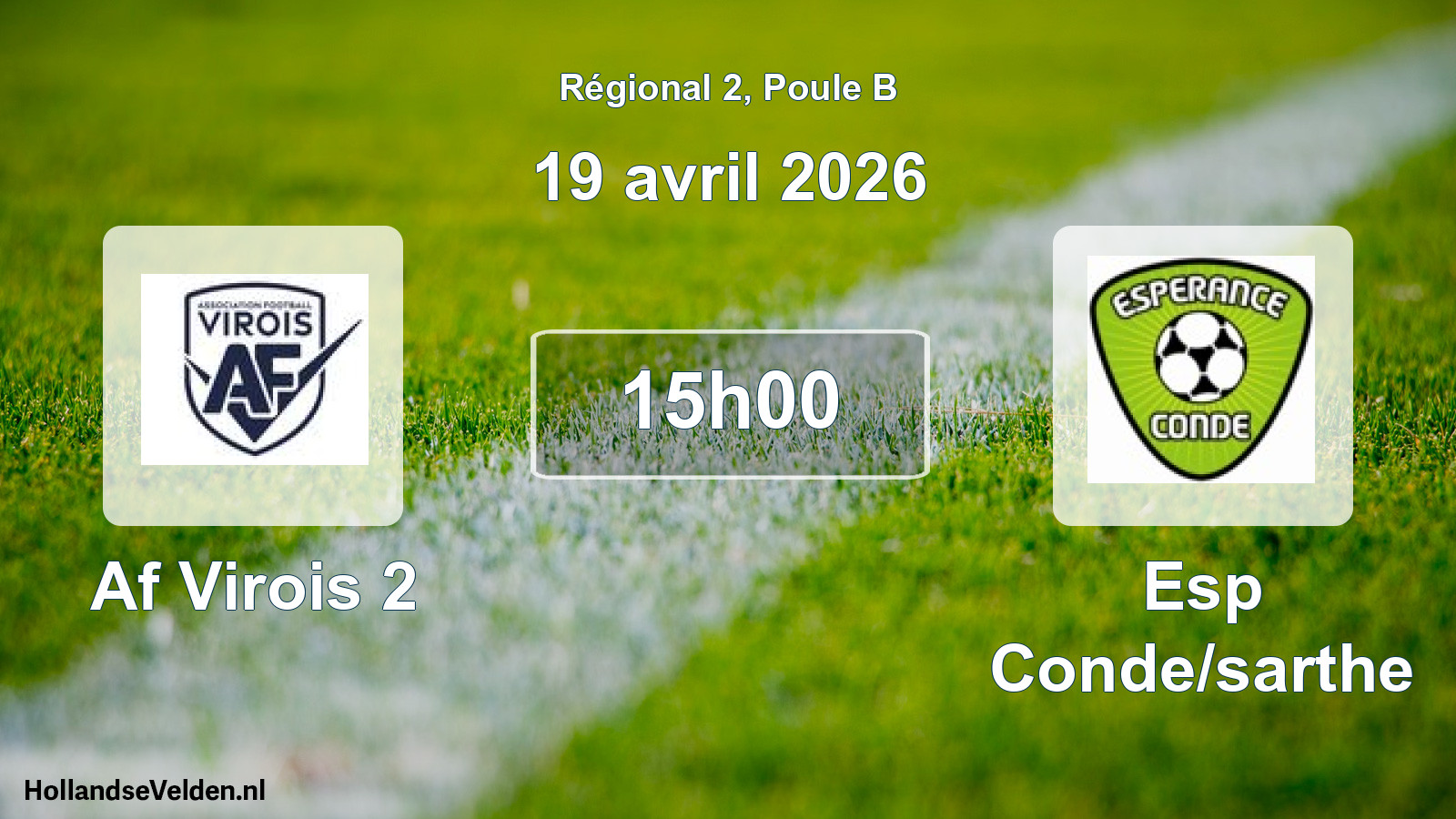 Geplande wedstrijd: Af Virois 2 - Esp Conde/sarthe (19 april 2026)