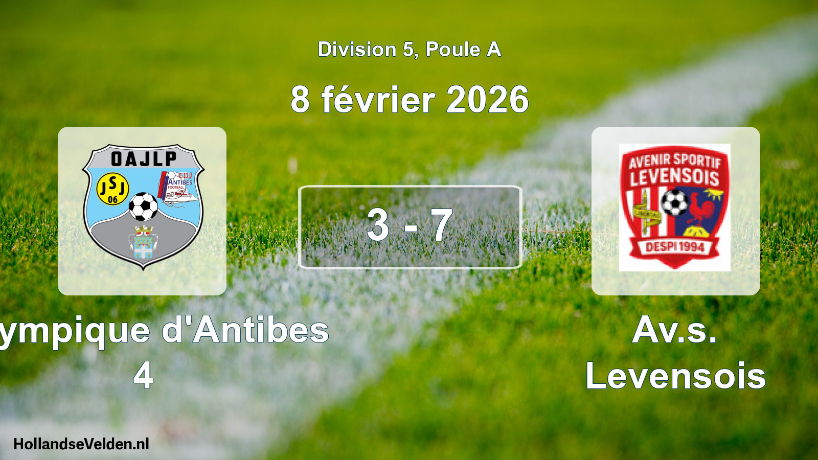 Total number of matches played: Olympique d'Antibes 4 - Av.s. Levensois 3 - 7 (8 February 2026)