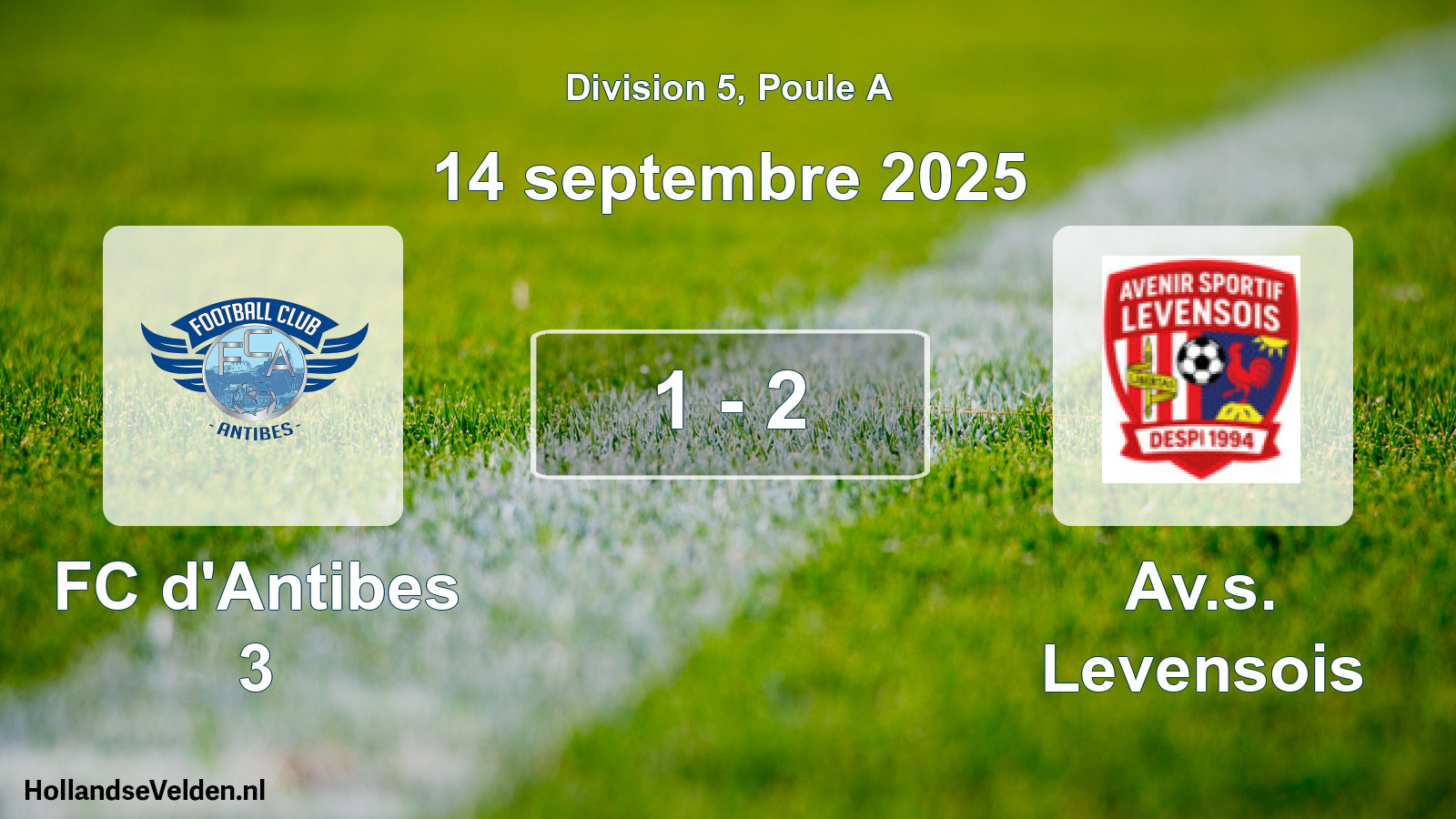 Match joué: FC d'Antibes 3 - Av.s. Levensois 1 - 2 (14 septembre 2025)