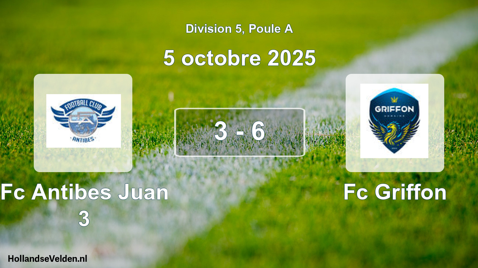 Match joué: FC d'Antibes 3 - FC Griffon 3 - 6 (5 octobre 2025)