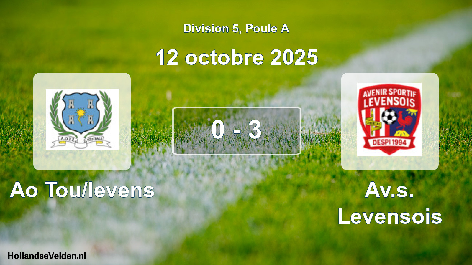 Total number of matches played: Ao Tou/levens - Av.s. Levensois 0 - 3 (12 October 2025)