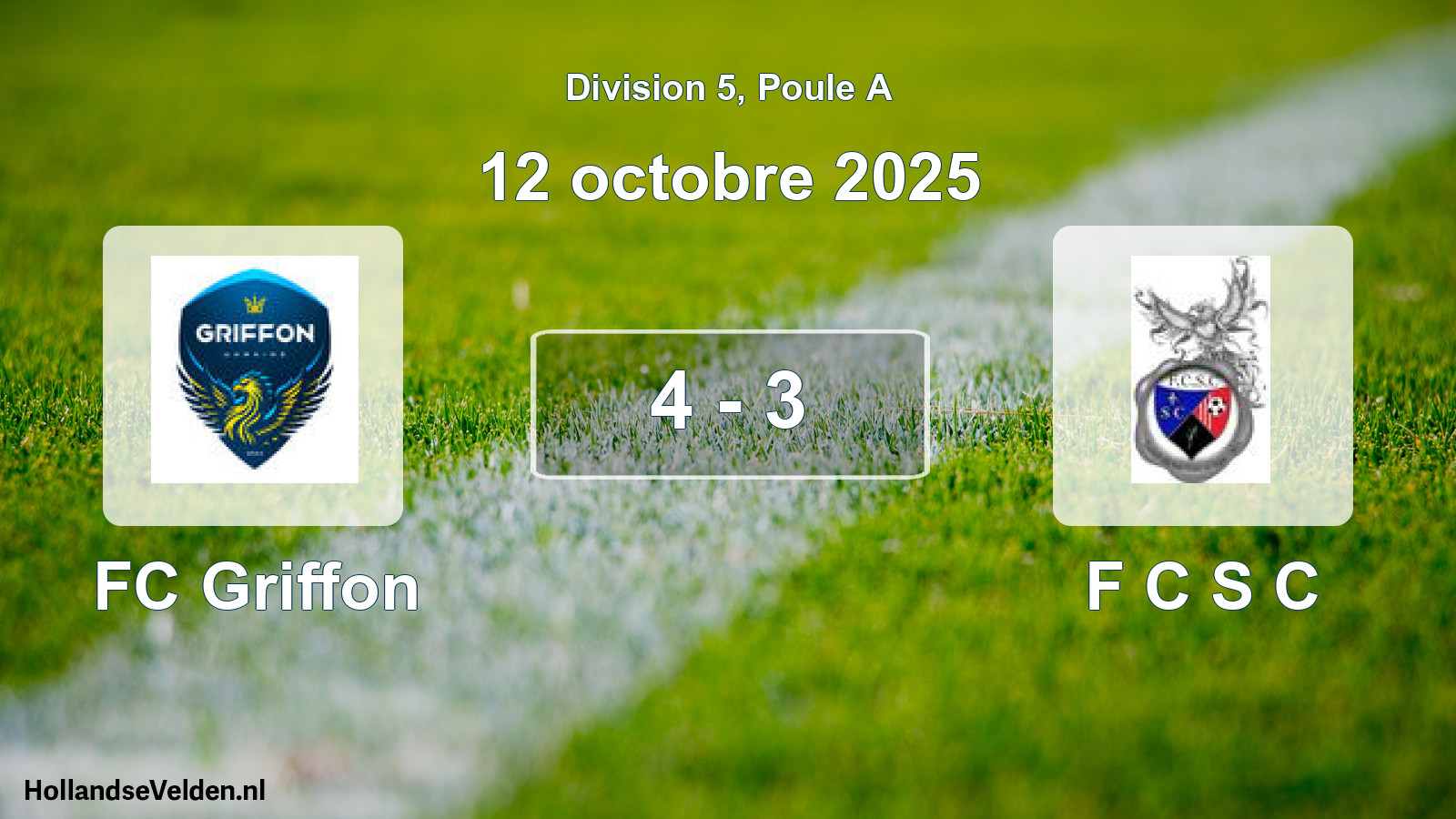 Match joué: FC Griffon - F C S C 4 - 3 (12 octobre 2025)