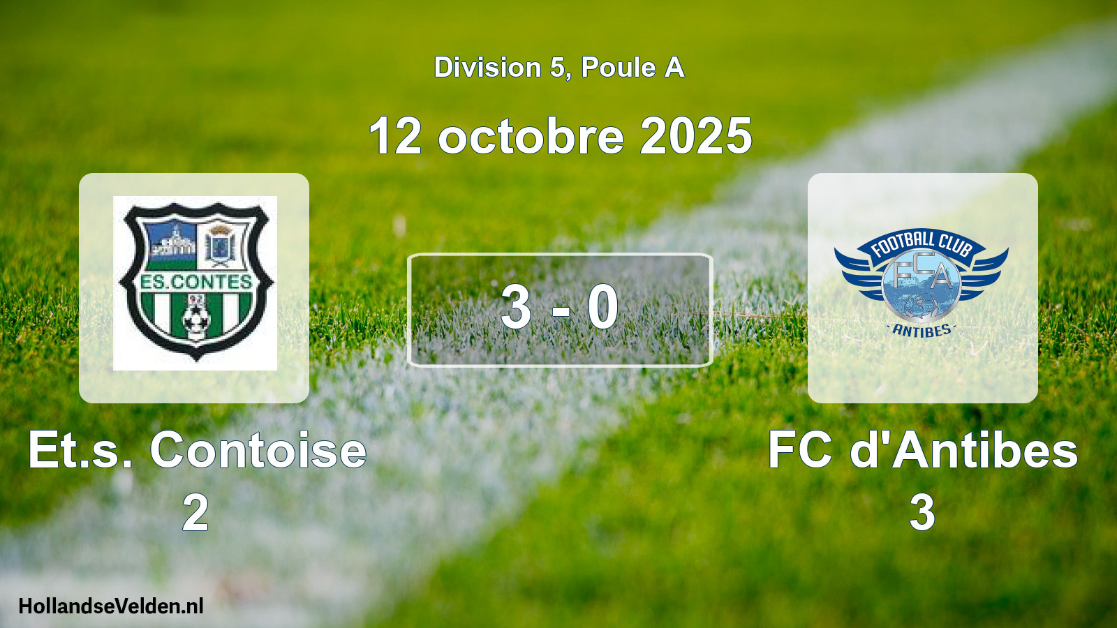 Match joué: Et.s. Contoise 2 - FC d'Antibes 3 3 - 0 (12 octobre 2025)