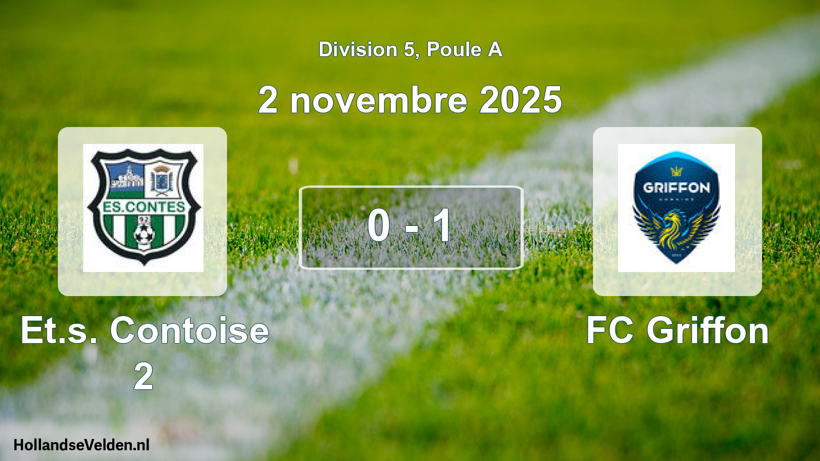 Gespeelde wedstrijd: Et.s. Contoise 2 - FC Griffon 0 - 1 (2 november 2025)