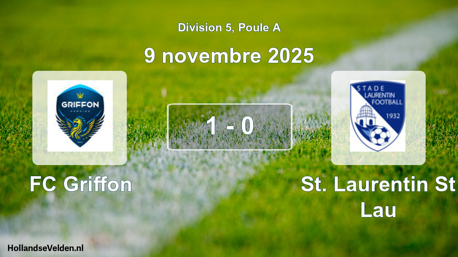 Match joué: FC Griffon - St. Laurentin St Lau 1 - 0 (9 novembre 2025)