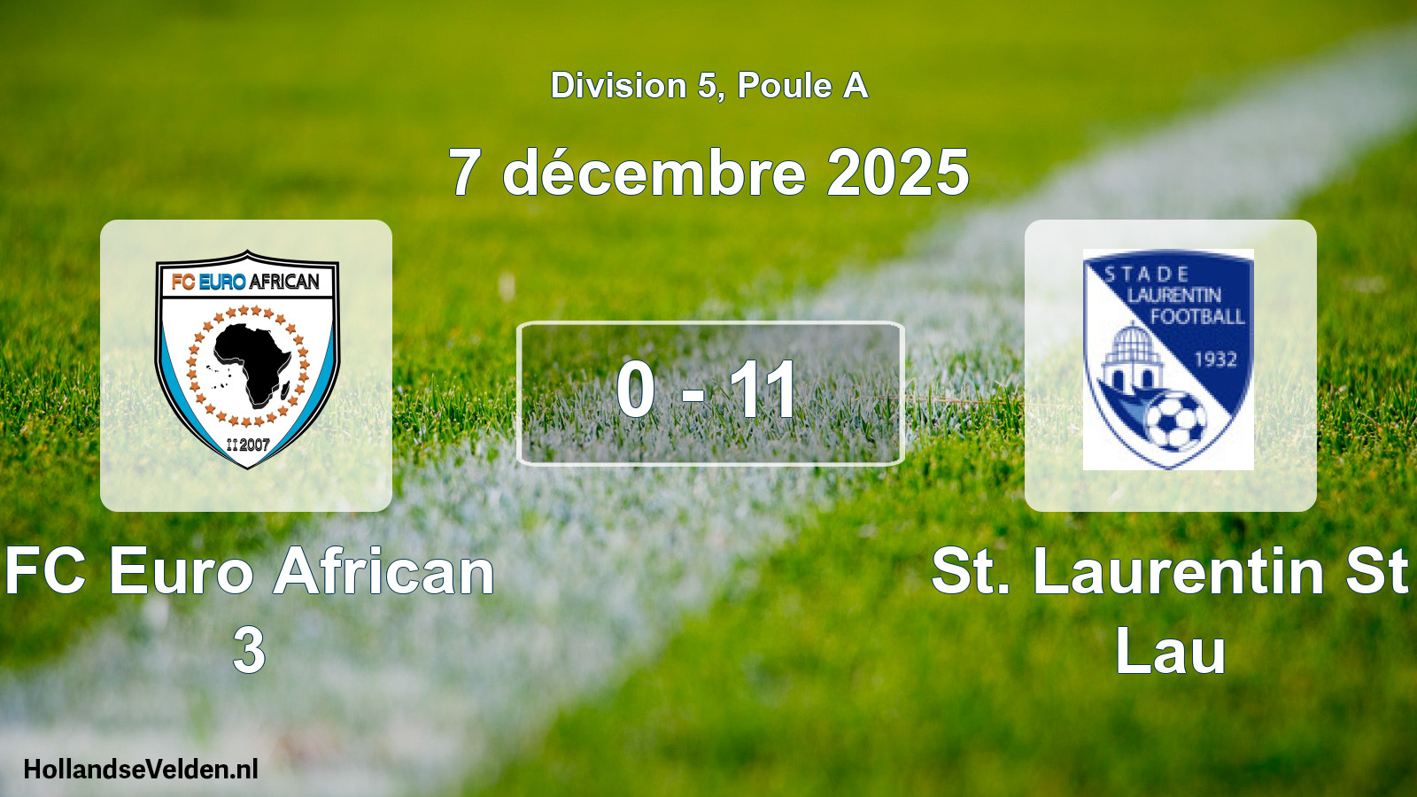 Match joué: FC Euro African 3 - St. Laurentin St Lau 0 - 11 (7 décembre 2025)