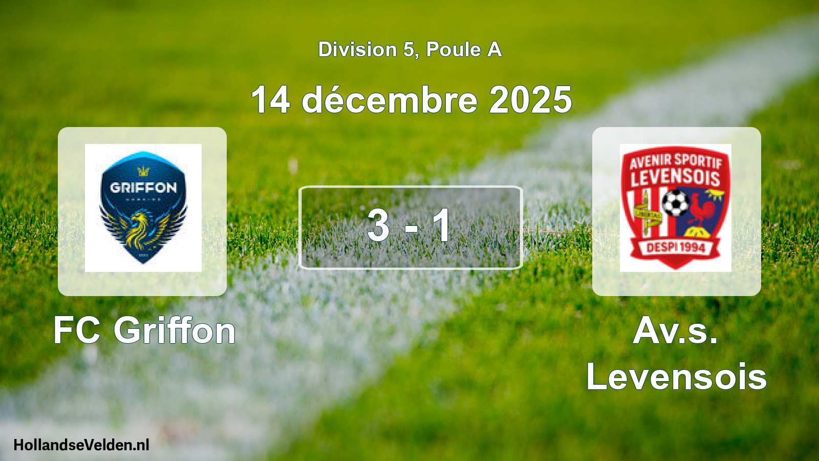 Match joué: FC Griffon - Av.s. Levensois 3 - 1 (14 décembre 2025)