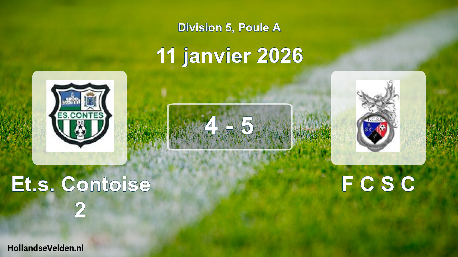 Match joué: Et.s. Contoise 2 - F C S C 4 - 5 (11 janvier 2026)