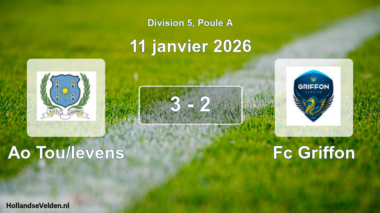 Gespeelde wedstrijd: Ao Tou/levens - FC Griffon 3 - 2 (11 januari 2026)