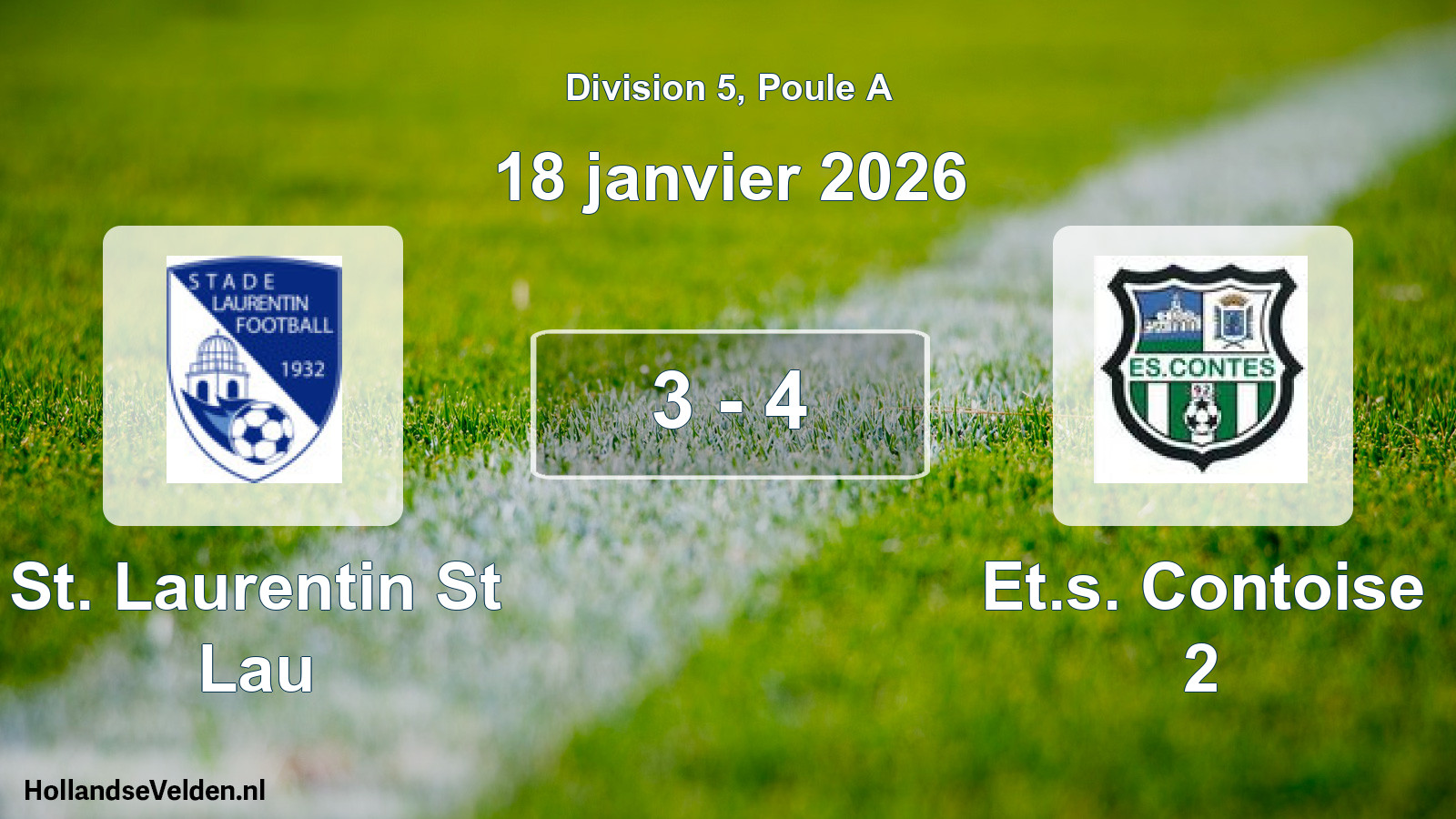 Gespeelde wedstrijd: St. Laurentin St Lau - Et.s. Contoise 2 3 - 4 (18 januari 2026)