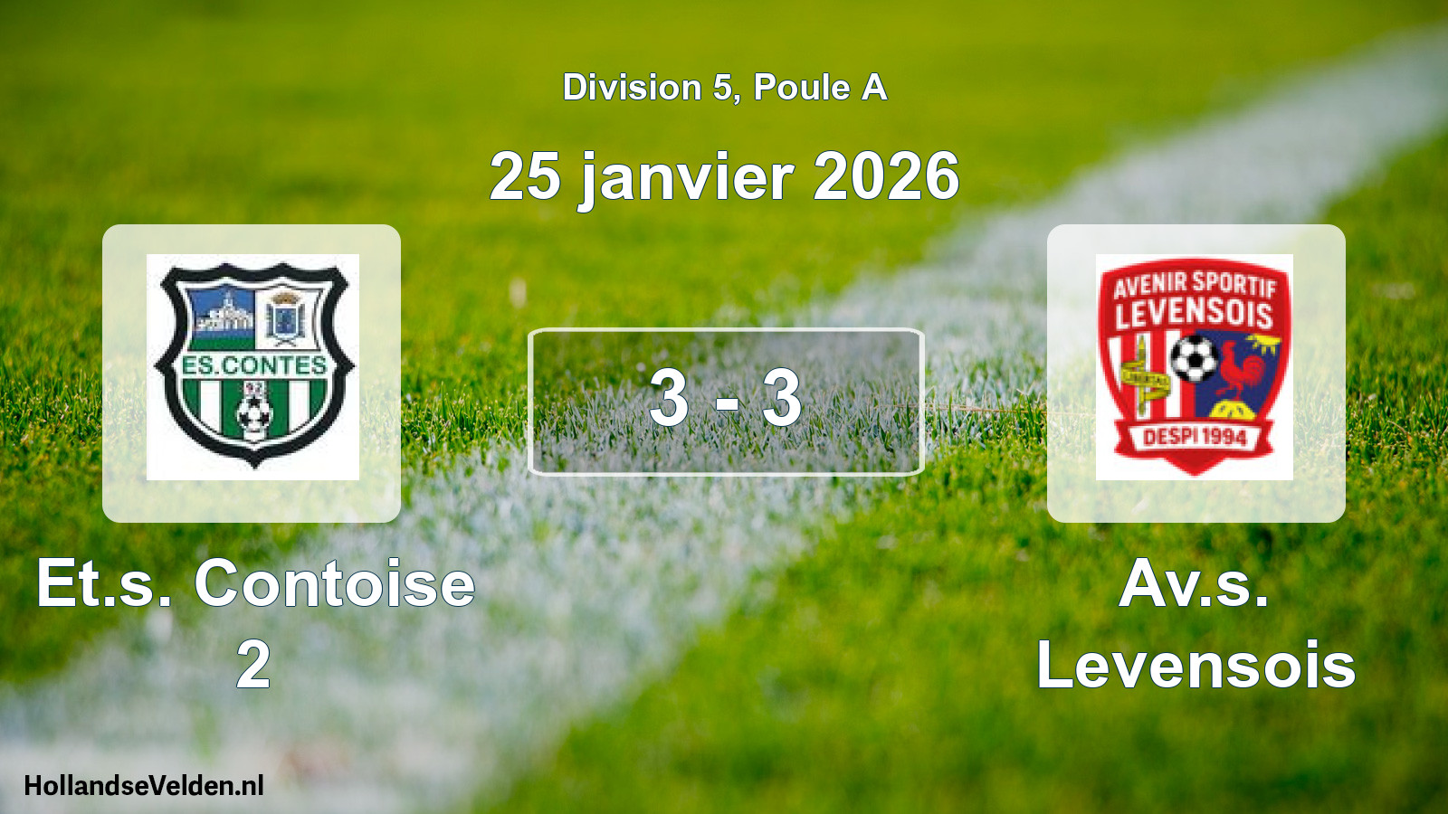 Match joué: Et.s. Contoise 2 - Av.s. Levensois 3 - 3 (25 janvier 2026)