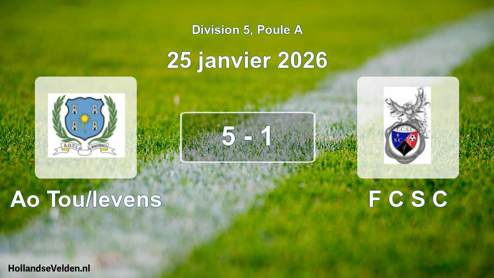 Gespeelde wedstrijd: Ao Tou/levens - F C S C 5 - 1 (25 januari 2026)