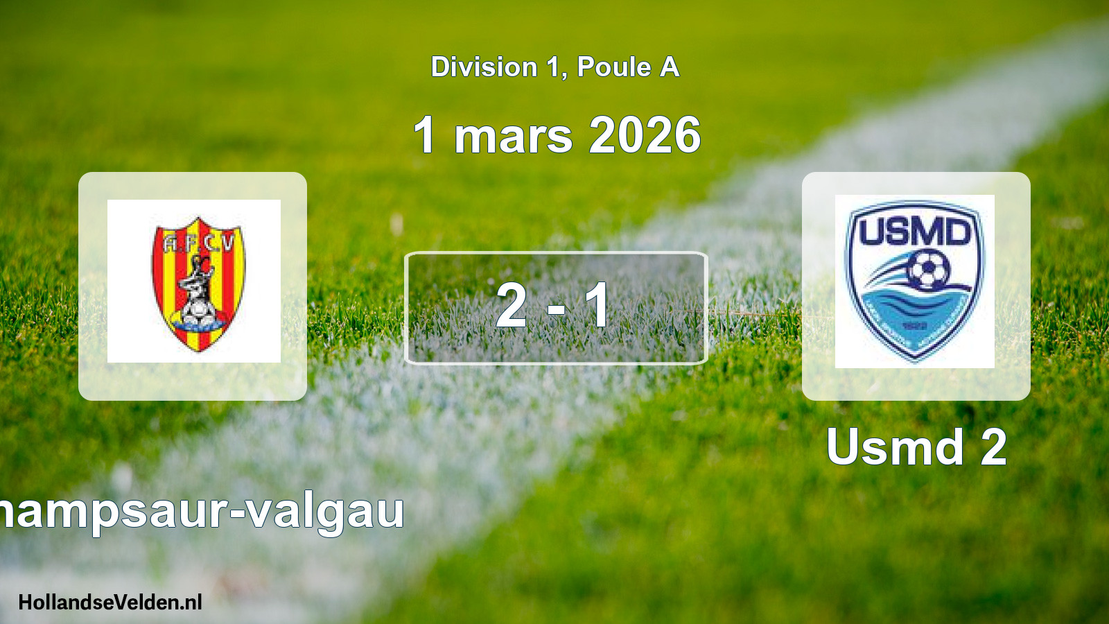 Match joué: Champsaur-valgau - Usmd 2 2 - 1 (1 mars 2026)