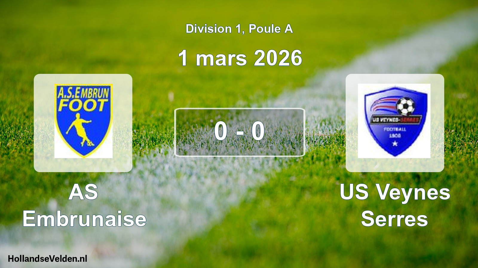 Gespeelde wedstrijd: AS Embrunaise - US Veynes Serres 0 - 0 (1 maart 2026)